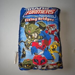 Transformers Animated Fixing Bridges Storybook Pillow Plush Book 2008 Hasbro